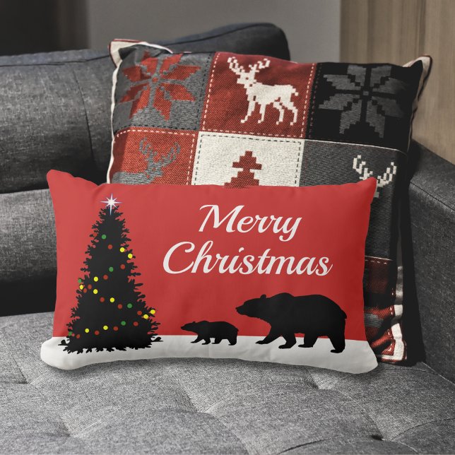 Modern God jul Bears Lumbarkudde (Skapare uppladdad)
