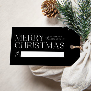 Modern God jul Black Presentetikett