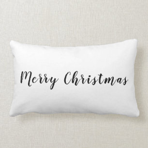 Modern God jul Black Text vit Lumbarkudde