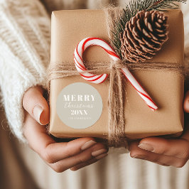 Modern God jul Boho Beige Helgdag Runt Klistermärke