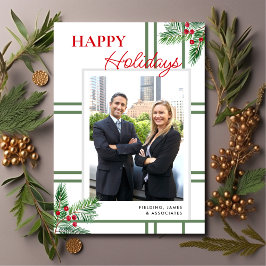 Modern God jul Business Photo Greenery Julkort