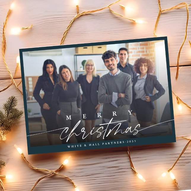 Modern God jul Business Photo Julkort (Skapare uppladdad)