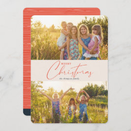 Modern God jul Coral Script Photo Julkort