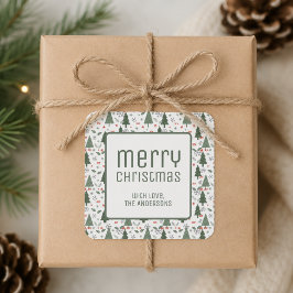 Modern God Jul Custom Holiday Fyrkantigt Klistermärke