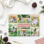 Modern God jul Dusty Rosa Photo Collage Julkort<br><div class="desc">Modern God jul Dusty Rosa Photo Collage Card. Ett enkelt och modernt julkort i stil har sex (6) foton,  en anpassningsbar Julhälsningar och elegant rand på baksidan. Färg: gryning/dammande rosa av ro och vit</div>