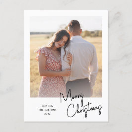 Modern God Jul Enkel Skript Foto Helg Vykort