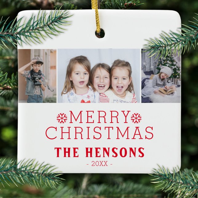 Modern God jul Family 3-fotosamling Julgransprydnad Keramik (Skapare uppladdad)