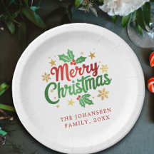 Modern God jul Family Festive Red & Grönt