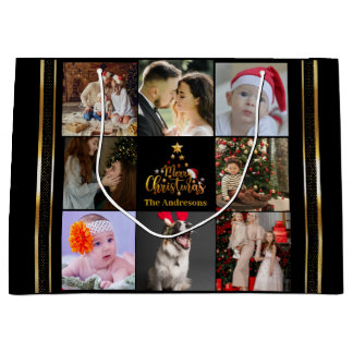 Modern God jul Family Photo Rustic