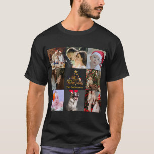 Modern God jul Family Photo Rustic T Shirt