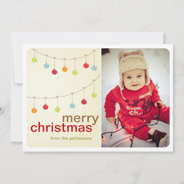 Modern God jul-fotokort för prydnadsföremål Julkort (Framsida)