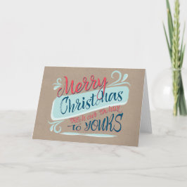 Modern God jul från vår familj till er Helgkort