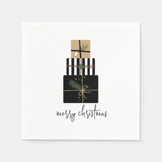 Modern God jul Gifts Helgdag Pappersservett (Framsidan)