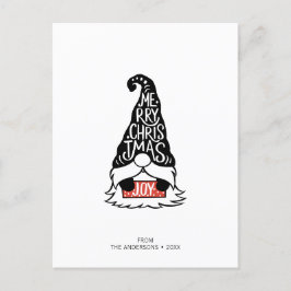 Modern God jul Gnome Helgdag Vykort