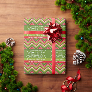 Modern God jul Gott nytt år Chevrons Presentpapper