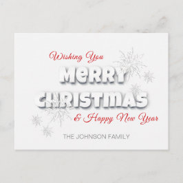 Modern God jul Gott nytt år Red White Helg Vykort