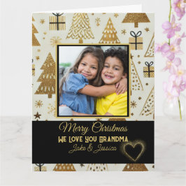 Modern God jul Grandma Black och Guld Kort
