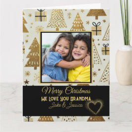 Modern God jul Grandma Black och Guld Kort