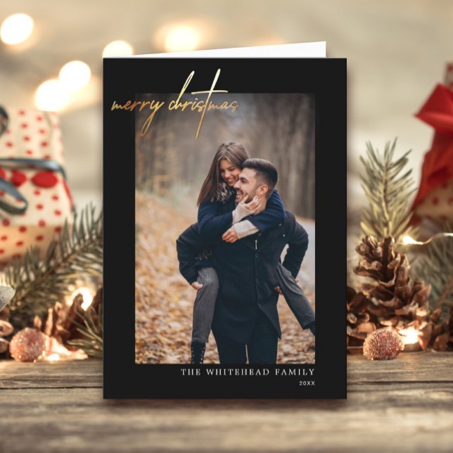 Modern God jul Guld-svarta kort (Skapare uppladdad)