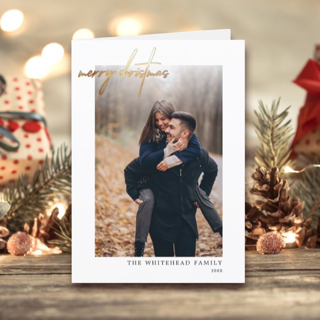 Modern God jul Guld-vitkort Helgkort (Skapare uppladdad)