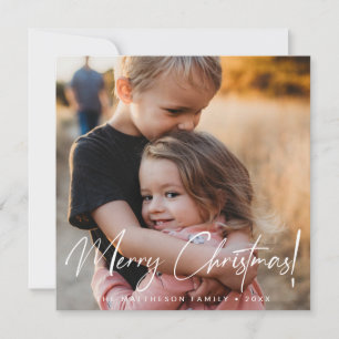 Modern God jul Handlettered-skriptfoto Julkort
