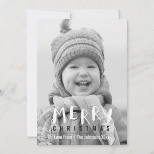 Modern God jul   Handskrivet fotokort Julkort