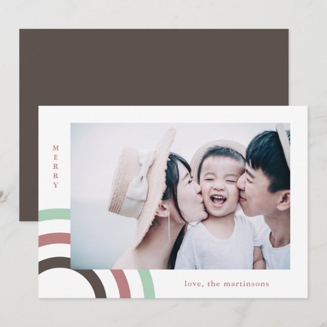 Modern God jul Helgdag Mint Photo (Fram/baksida)