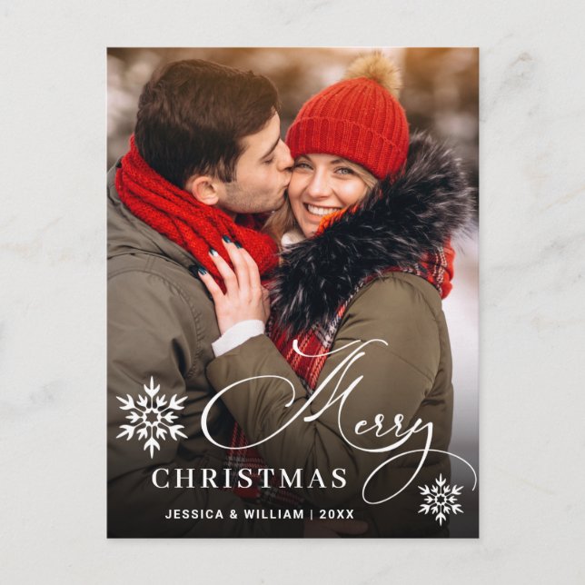 Modern God jul Helgdag PHOTO Hälsning Vykort (Framsida)