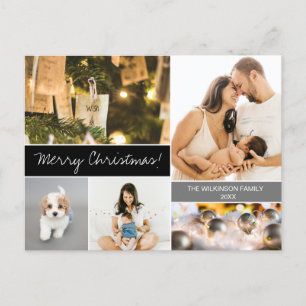 Modern God jul i Family Photo Collage Helg Vykort