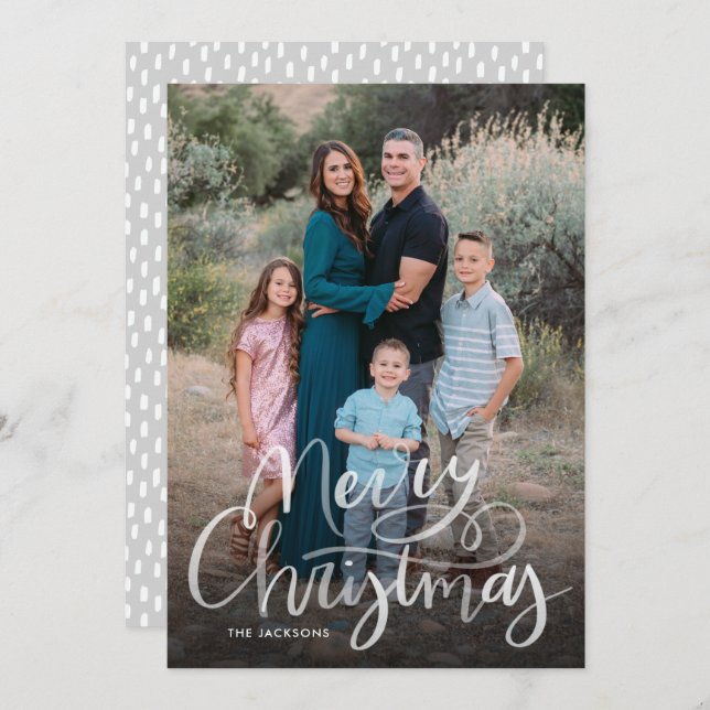 Modern God jul i handskript Julkort (Fram/baksida)