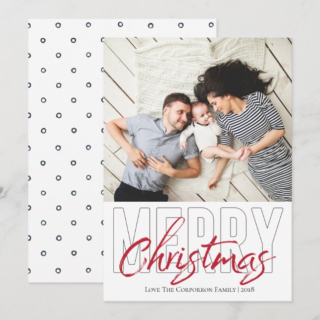 Modern God jul-kort av fetstil Inbjudningar (Fram/baksida)