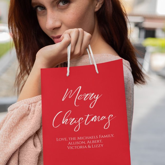 Modern God jul-minialistisk skrift av enkel typ (Simple Merry Christmas calligraphy script gift bag)