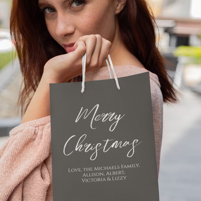 Modern God jul-minialistisk skrift av enkel typ (Simple calligraphy script Merry Christmas gift bag)