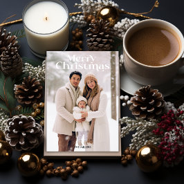 Modern God jul - minimalt 1 fotoBeige Julkort