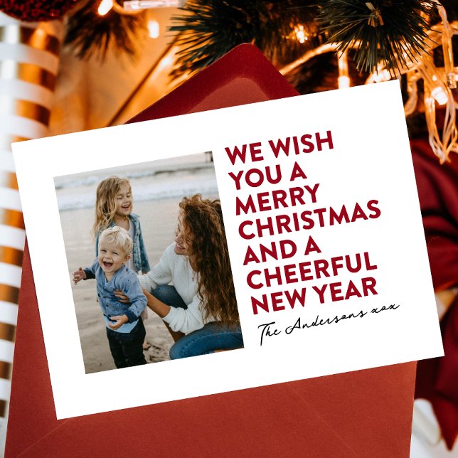 MODERN GOD JUL & NEW YEAR RED BLACK WHITE JULKORT (Skapare uppladdad)