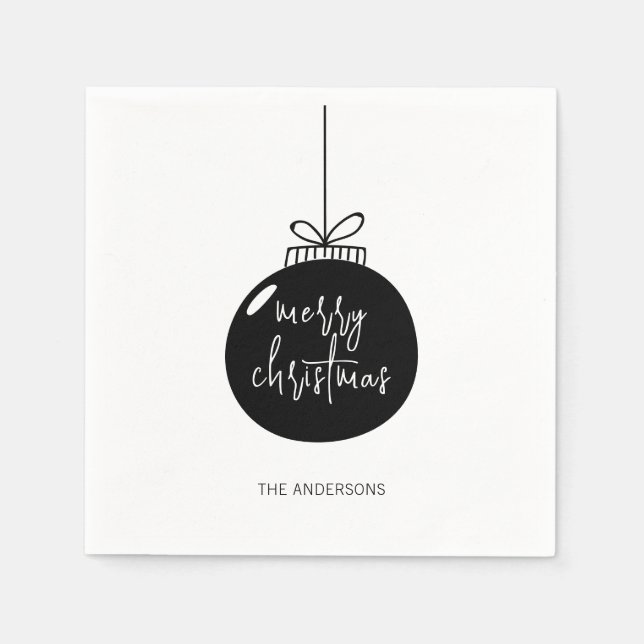 Modern God jul Ornament Helgdag Napkins Pappersservett (Framsidan)