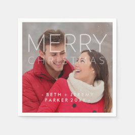 Modern God jul övertäckning med foto Pappersservett