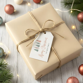 Modern God jul Pastel Presentetikett