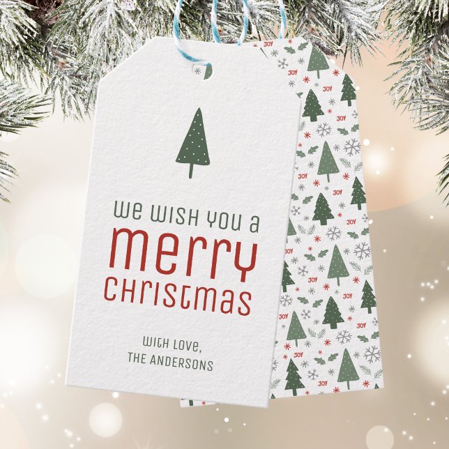 Modern God Jul Personlig Presentetikett (Modern Merry Christmas Personalized Gift Tags)
