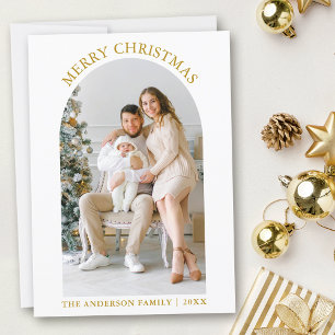 Modern God jul Photo Arch Guld Julkort