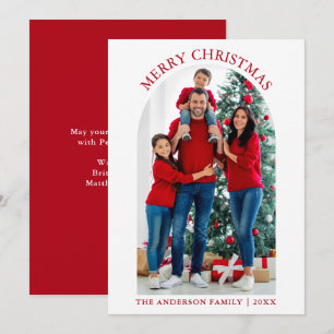 Modern God jul Photo Arch Red Helgdag Julkort