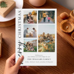 Modern God jul Photo Collage Julkort<br><div class="desc">God jul! Skicka ditt varma önskemål till vänner och familj den här julhelgen med ett anpassade fotokollage julkort med enkel modern typografi. Anpassa genom att lägga till anpassningsbarnas foton,  namn,  år och annan information. Detta minsta julkort finns i andra färg och andra djurhållare.</div>