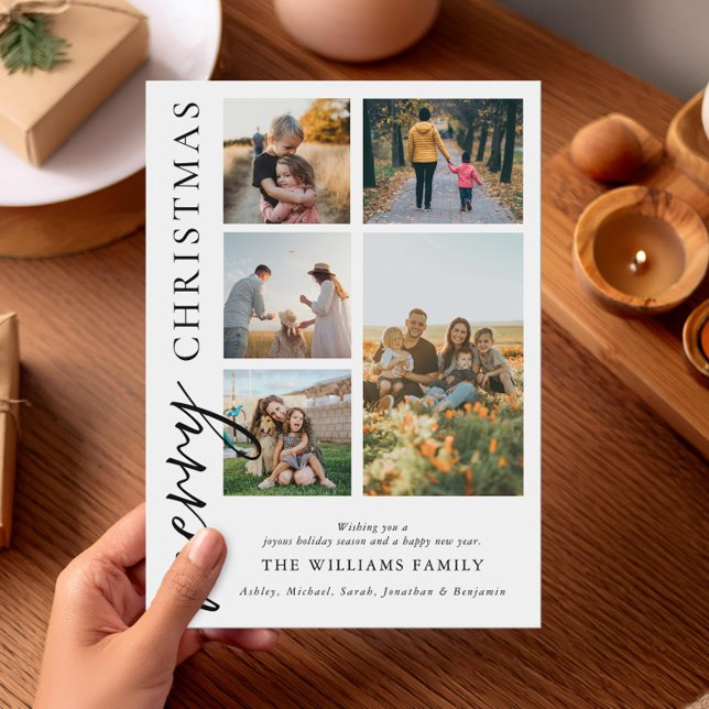 Modern God jul Photo Collage Julkort (Skapare uppladdad)