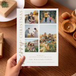 Modern God jul Photo Collage Julkort<br><div class="desc">God jul! Skicka ditt varma önskemål till vänner och familj den här julhelgen med ett anpassade fotokollage julkort med enkel modern typografi. Anpassa genom att lägga till anpassningsbarnas foton,  namn,  år och annan information. Detta minsta julkort finns i andra färg och andra djurhållare.</div>