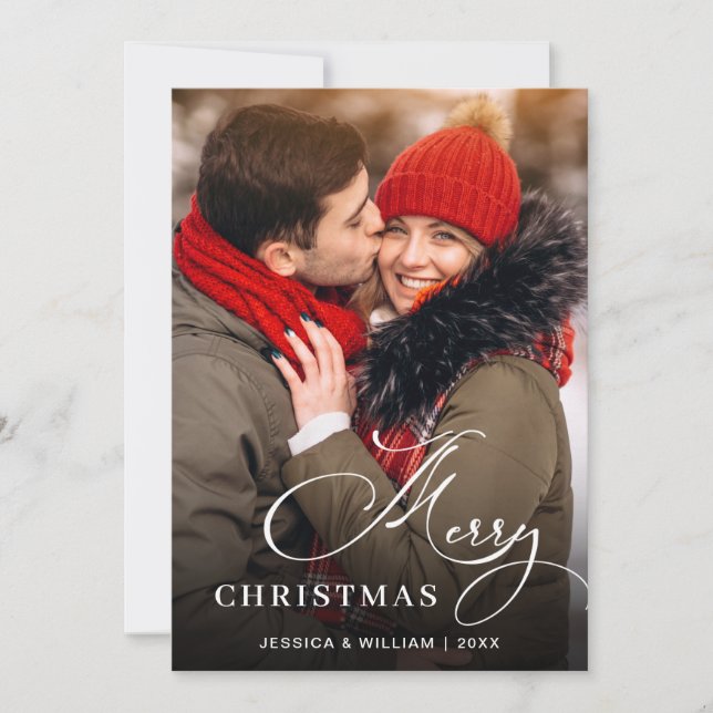 Modern God jul PHOTO Hälsning Julkort (Framsida)