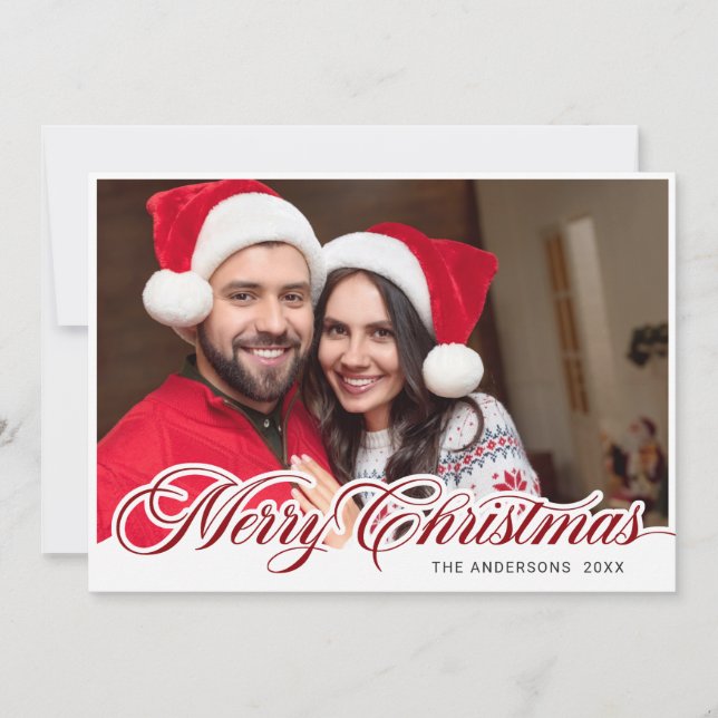 Modern God jul PHOTO Hälsning Julkort (Framsida)