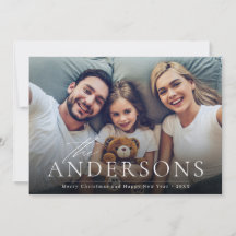 Modern God jul Photo Helgdag Card