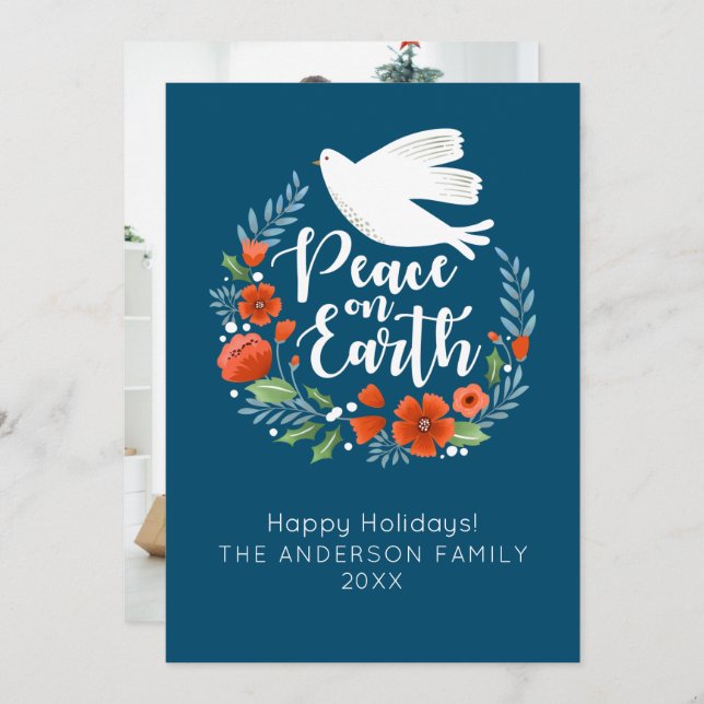 Modern God jul Photo Julkort (Fram/baksida)