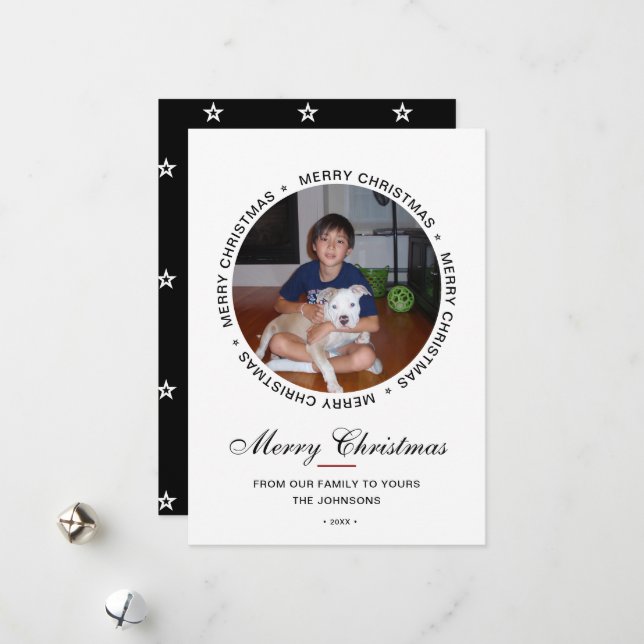 Modern God jul Photo Julkort (Fram/Back In Situ)