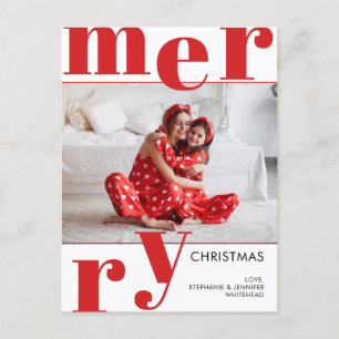 Modern God jul Photo Red Helg Vykort